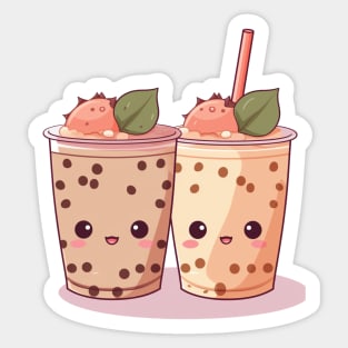 Boba couple Sticker